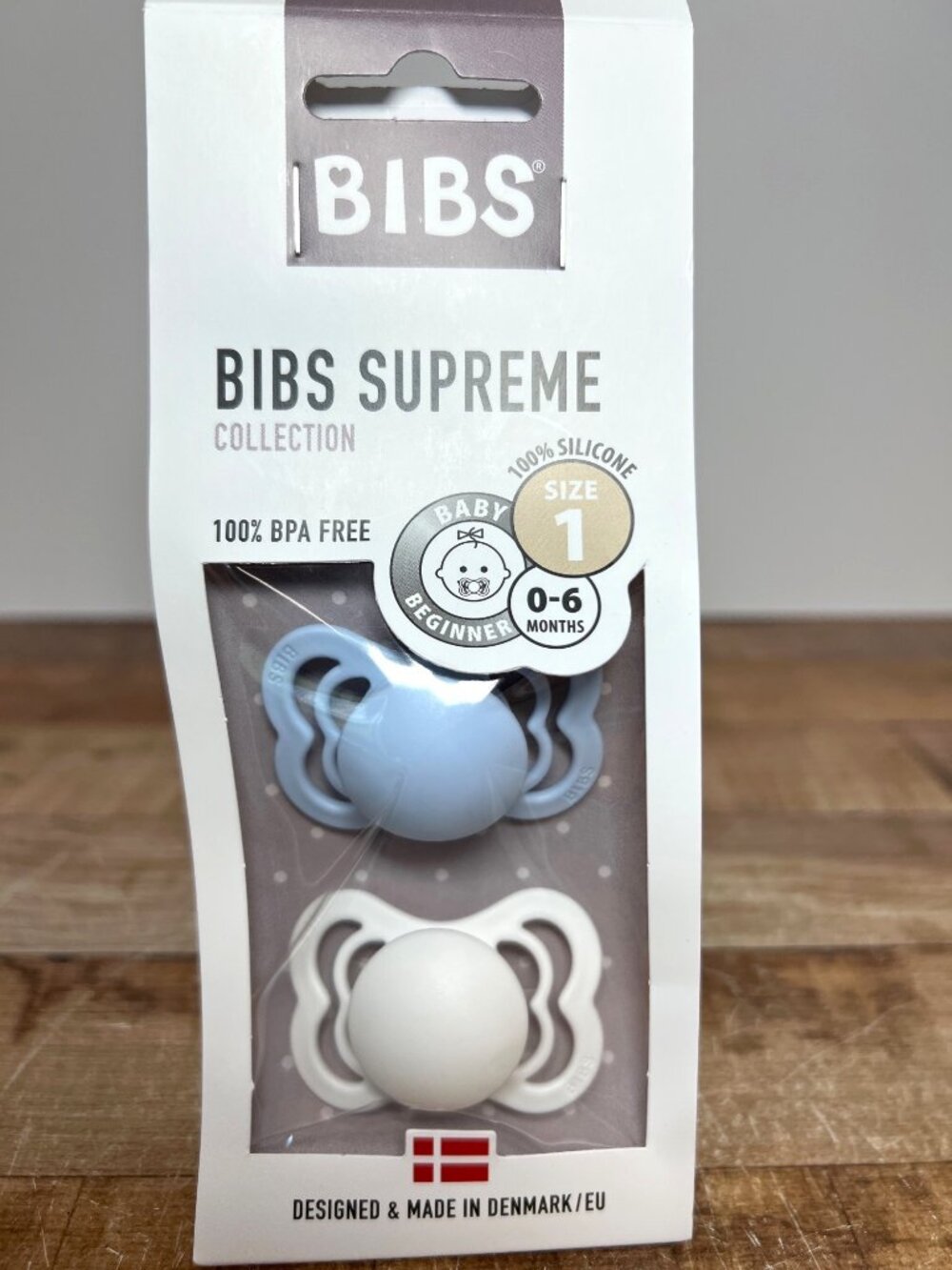 Bibs Supreme Silicone Pacifiers Size 1 For 0-6 Months BPA-Free Baby Beginner